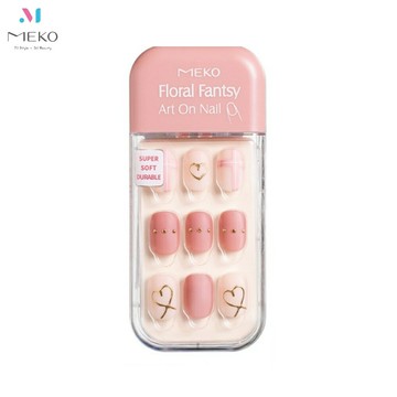 MEKO 花漾彩繪穿戴美甲片-甜心格紋 3A-030 /穿戴甲【官方旗艦店】