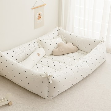 shez Home 純棉防撞床圍靠枕 含枕芯  150 x 100 x 37cm  奶油白