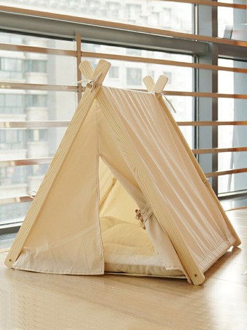 貓帳篷 寵物帳篷 貓窩 貓床貓窩狗窩寵物帳篷四季通用保暖寵物窩實木貓窩狗床20斤內用可拆洗【HZ74108】