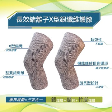 【HOD台灣製】長效鍺離子X型銀纖維護膝