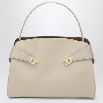 Ivory and ochre leather Hug Soft M handbag