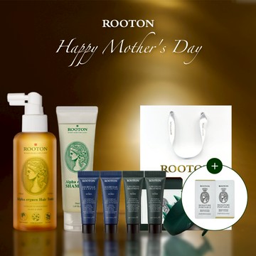 快速出貨【ROOTON】感謝媽媽🌷甦活植萃髮根噴霧150ml+甦活植萃洗髮精70ml+頭皮按摩梳+沐浴膠5ml+身體乳5ml+甦活洗髮精+海藻洗髮精10ml x2+護髮素10ml x2+燙金禮袋