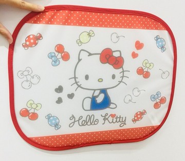 大賀屋 日貨 HELLO KITTY 車用遮陽板 遮陽板 防曬板 玻璃檔板 嬰兒遮陽板 車用 正版 L00011365