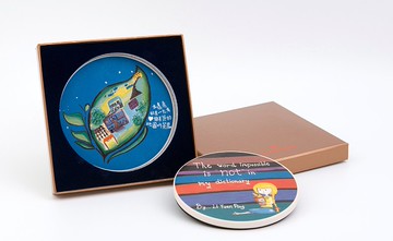 環保陶瓷吸水杯墊/ 泰國山區學生畫作/台灣鶯歌製/高溫燒製不退色