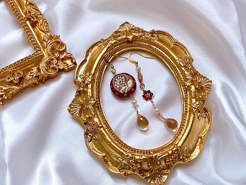 復古花 赤玉紅酒 | 耳環