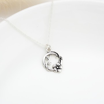 【Angel & Me】櫻花 葉 枝藤 s925 純銀 項鍊 情人節 聖誕禮盒