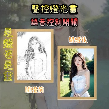 免運 燈光畫 來圖客製 聲控燈光畫 語音控制  床頭燈光畫 小夜燈 裝飾 氛圍燈 創意小夜燈 桌面擺件 生日禮物 閨蜜