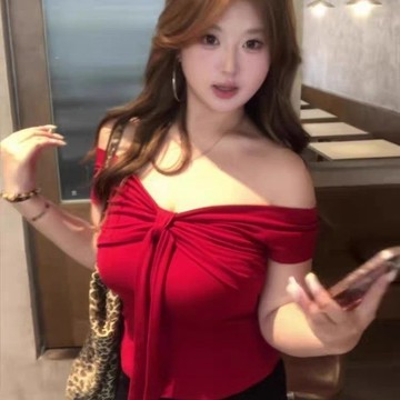 🎇夏季爆款🎇 大碼胖mm法式純欲風蝴蝶結繫帶短袖T恤女設計感小衆紅色氣質上衣
