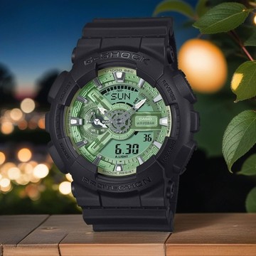 CASIO 卡西歐 G-SHOCK 鼠尾草綠色 雙顯運動手錶 1212購物節 送禮推薦 GA-110CD-1A3
