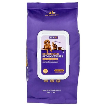 HICC Pet, 淨味寵物手套溼巾，貓狗專用，椰香，20 張