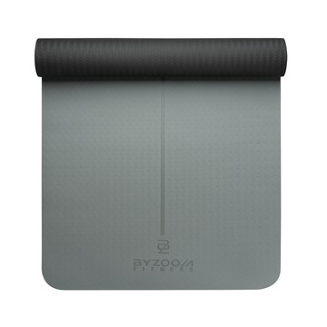 BYZOOM FITNESS TPE 止滑輕巧瑜珈墊 4mm (灰)
