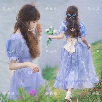 影樓新款寫真服裝女法式復古夏季小清新在逃公主連衣裙人藝術照