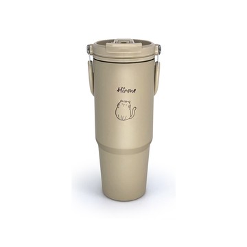 免運 日本hirone316不鏽鋼手提雙飲保溫杯900ml(奶茶色) dg1015d10004