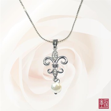 【金石工坊】婉約優雅珍珠閃鑽項鍊