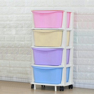 收納櫃 層櫃 收納箱 繽紛四層收納車 Amos【GAN010】