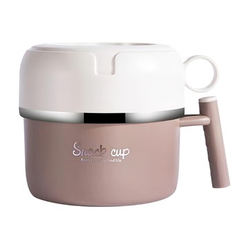 Couselect 304不鏽鋼雙層泡麵碗 15 x 18 x 16.3cm 2.1L  1個  白咖色