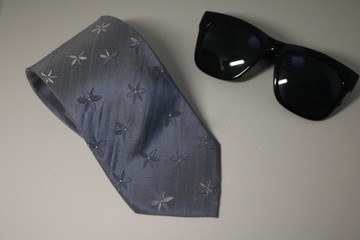 銀色花瓣真絲領帶支持繡字禮盒裝商務領帶