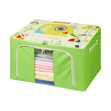 Cotton Field 棉花田傢飾 童趣防塵摺疊收納箱 100%聚酯纖維  大象 綠色  50 x 40 x 33cm  1個