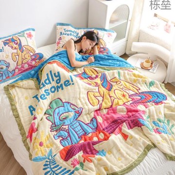 小馬寶莉A類十層純棉紗布蓋毯高擋卡通柔軟透氣親膚加厚全棉被子