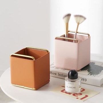 桌面客廳茶幾空調遙控器收納盒輕奢筆筒化妝品刷子梳子筒大容量