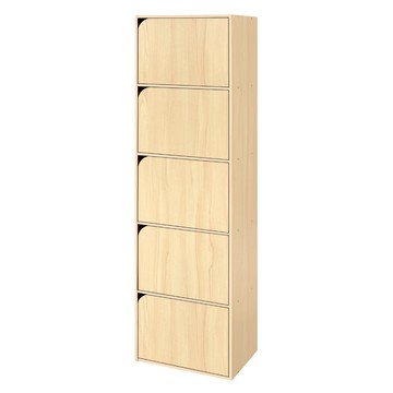 《HOPMA》斯麥五門收納櫃 台灣製造 置物櫃 書櫃 五門櫃 五層櫃-楓木