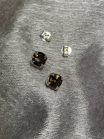 天然 碧璽 耳針 印度 手工製 925純銀