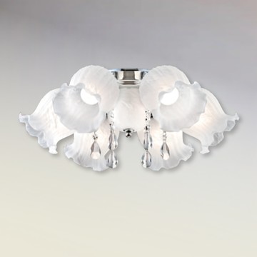 金屬鍍鉻6燈/3燈玻璃造型吸頂燈 F37-21-92406、92407