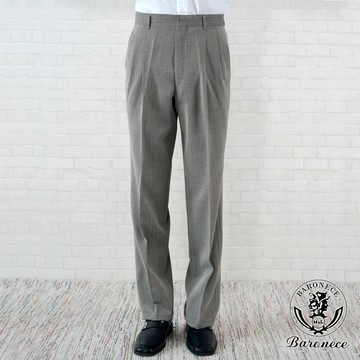 【BARONECE】商務質男打褶西褲_卡其灰(68102-05)