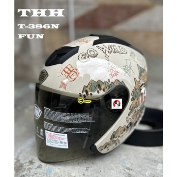 蝦幣回饋👍台中倉儲安全帽👍THH T-386N T386N 386N 野放 FUN 沙色 3/4安全帽