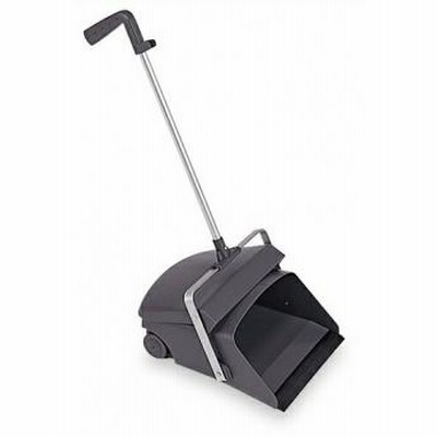 テラモト　デカチリトリ1本柄 大容量6L 車輪付【業務用 ちりとり 塵取り 大容量 コマ付き】