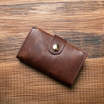 姬路產 馬革 植鞣革 手揉皮革 零錢包 錢夾 日本製 巧克力色