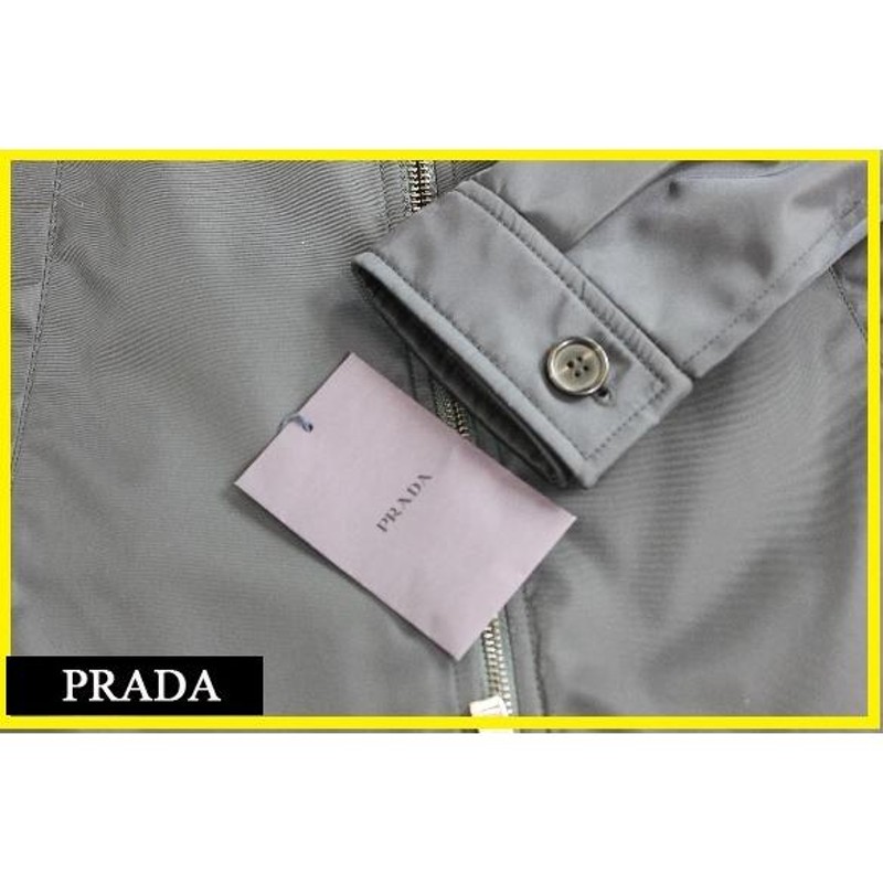 プラダ PRADA ダブルジップナイロンスウィングトップジャケット 紺 