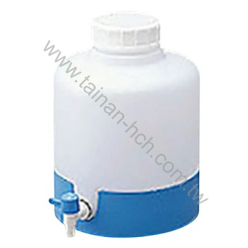 NIKKO 日製HDPE傾斜式 圓形下口瓶 容量10L,瓶底採用傾斜結構不會殘留液體