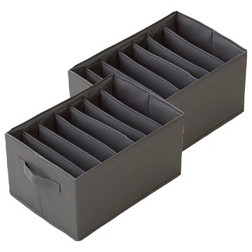 JOSIC 特大折疊分格收納盒 7格 27L 44 x 30 x 20cm 灰色 衣物收納  2個