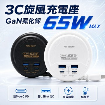 🚀GaN氮化鎵半導體3C旋風充電 65W 快充 充電器 TypeC USB IPhone充電 智慧手機充電 安全防護