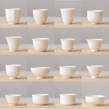 羊脂玉白瓷主人杯品茗杯單個茶盞家用陶瓷功夫小茶杯男女士單杯子