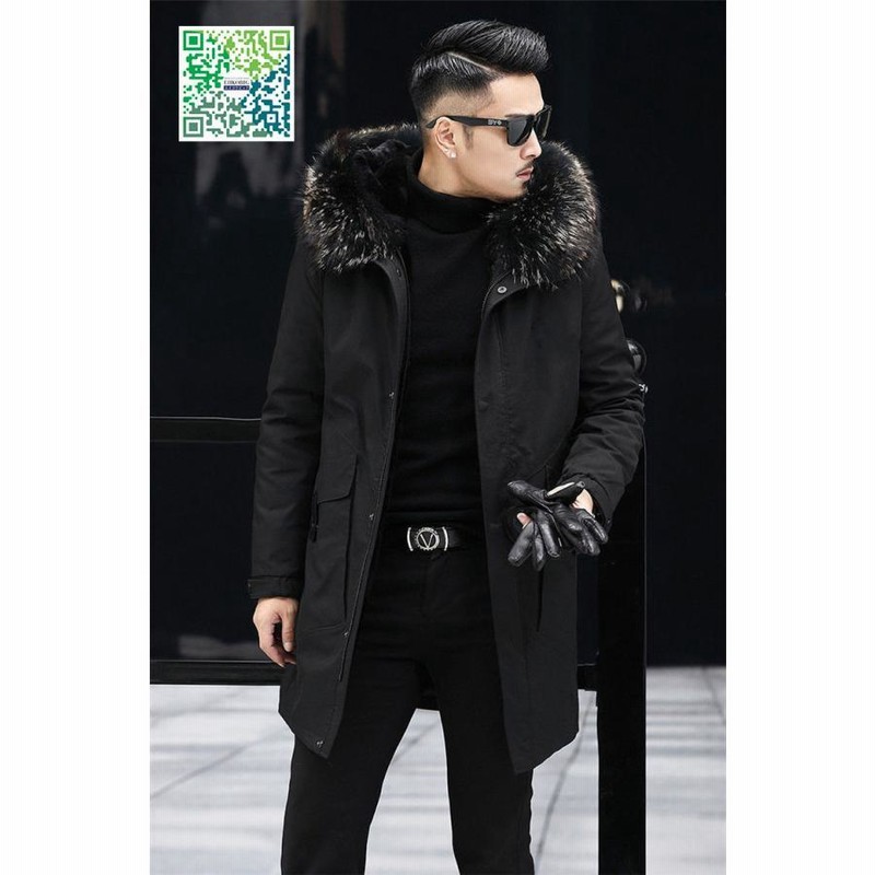 メンズ モッズコート 裏起毛 裏ボア 毛皮コート メンズ ファーコート