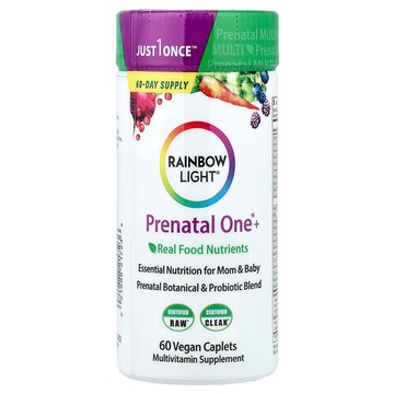 Rainbow Light, Prenatal One®+ Real Food 營養素，60 全素囊片