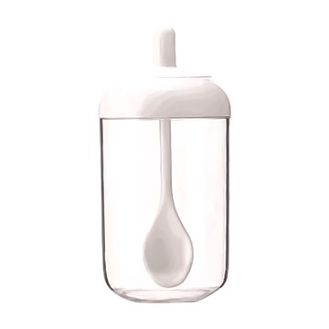 密封調味罐 Set 3個  塑料材質  珍珠白  帶手柄  透明可視  密封性好  1組