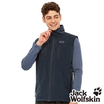 【Jack Wolfskin 飛狼 】男 輕薄 防風防潑水休閒保暖背心 (天鵝絨磨毛內裡)『丈青』