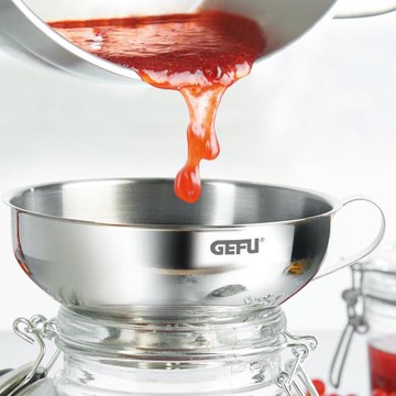 【德國GEFU】不鏽鋼過濾分裝用漏斗 14cm