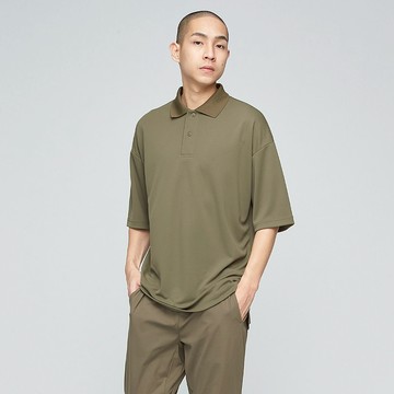 Cozee-抗菌除臭吸排寬版Polo衫(男)-瓦綠