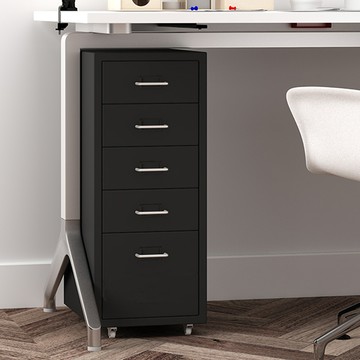 《C&B》鋼鐵斯特五抽屜活動櫃-雅黑
