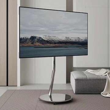 公司貨 附發票 免運 銀狐電視落地支架圓盤可移動推車不銹鋼架子55/65/75寸立式電視櫃