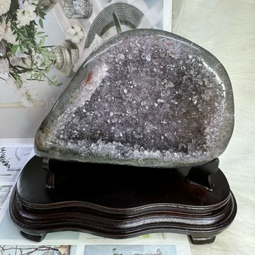 頂級烏拉圭 全拋光 錢袋子 紫水晶洞♥️72號1470公克♥️內洞下凹 送禮收藏 紫水晶 水晶洞