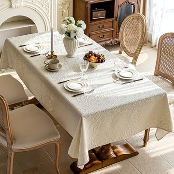 法式 復古風餐桌布 防油防水 長方形餐廳裝飾布藝 床頭櫃桌墊 書桌 茶几桌巾蓋布