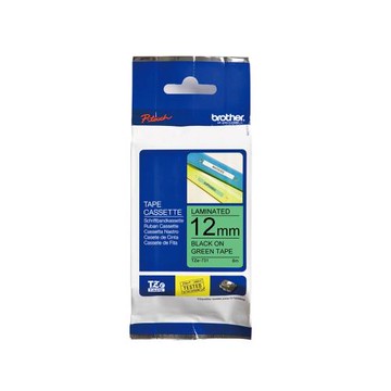 Brother TZe-731 護貝標籤帶 ( 12mm 綠底黑字 )