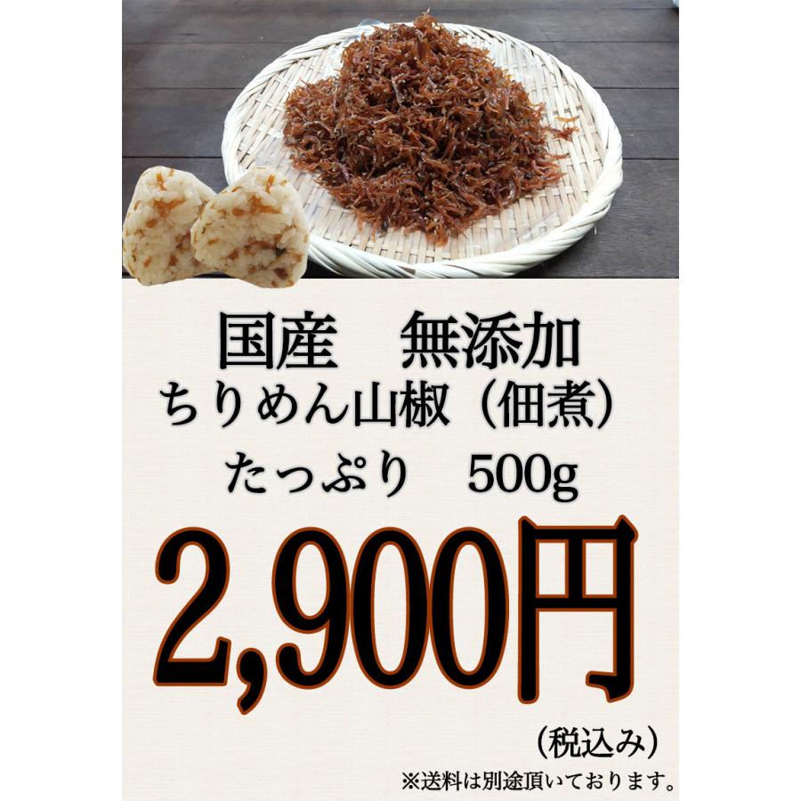 ちりめん ちりめん山椒  500g 国産 ちりめん 山椒 約500g お取り寄せ グルメ ご飯のお供 おにぎり ふりかけ 海産物