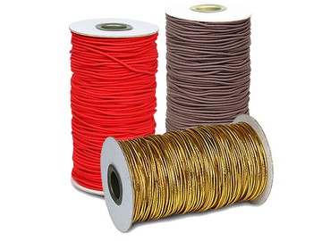 【E-101】鬆緊繩 包裝繩 金蔥繩 銀蔥繩 紅線繩 禮品包裝繩 鳳梨酥束繩 2MM彈性編織繩 DIY材料 綁帶 繩子 素色 包裝材料 禮盒包裝袋 蛋糕繩（100碼/卷）【領券滿額再折千12/31止】