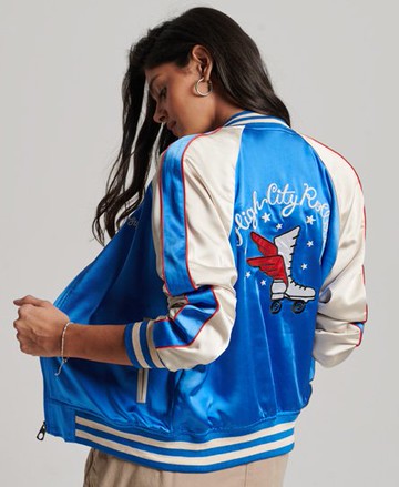 Superdry Women's Women's Roller Derby Jacket Blue / Blue Star - Size: 8 Size: 4